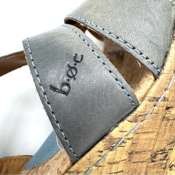 BOC Born Bartley Wedge heel sandal Leather Blue - Picture 8 of 10